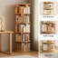 Bibliothèque rotative à 5 niveaux, bibliothèque ronde pivotante à 360 °, peu encombrante, petite bibliothèque rotative pour chambre à coucher, salon, maison, bureau, couleur bois-2055450427
