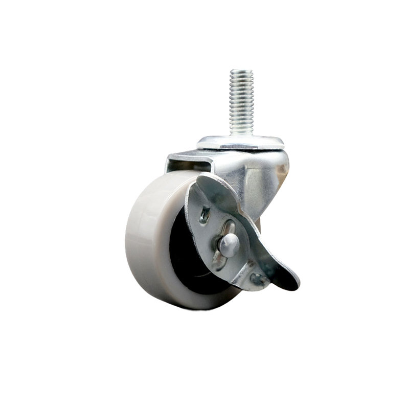 2 Inch Thermoplastic Rubber Wheel 8mm Threaded Stem Caster with Brake SCC