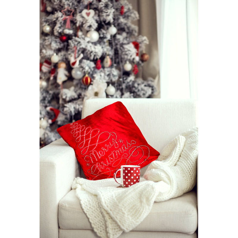 Abingd Square Cushion Cover, Red