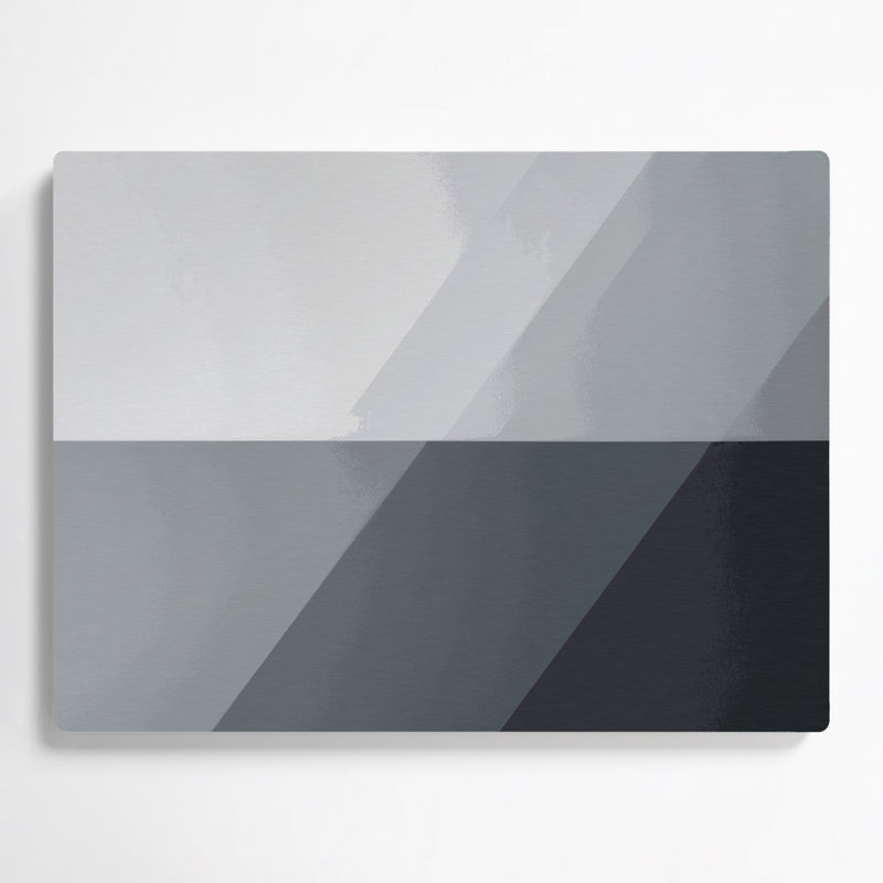 Minimalisme 72, art mural gris en métal, H 20 po x l 30 po