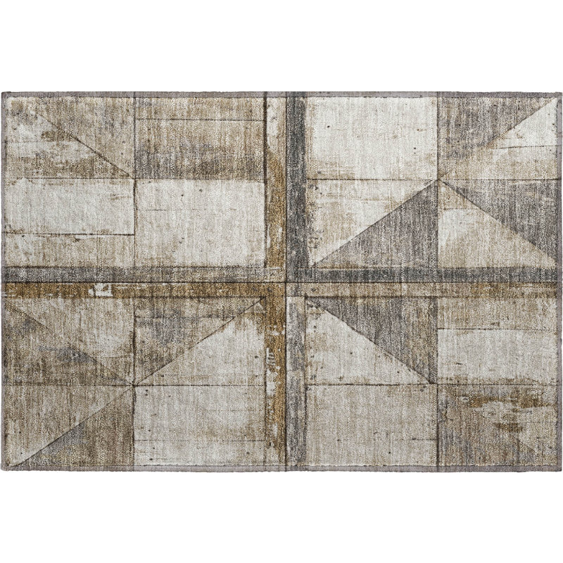 Premium Machine Washable Mayfield AMF1876 Geometric Rug, Rectangle 1'8" x 2'6"