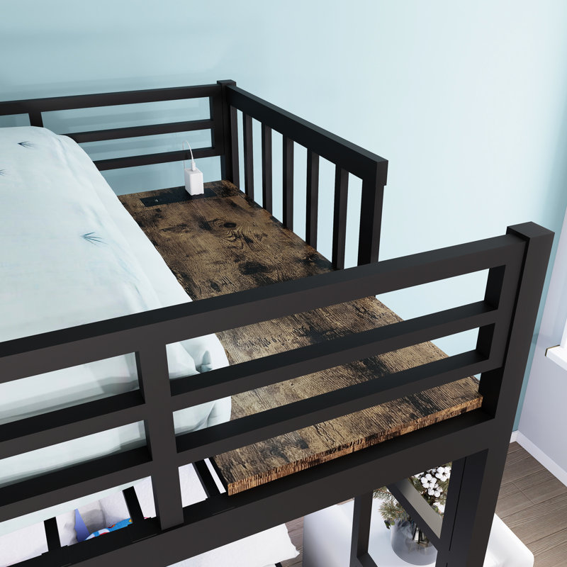Lit superposé triple en métal pour, détachable à 3 lits simples, finition noire, solide et, conception de réduction de bruit, utilisation moderne de chambre à coucher, aucun sommier tapissier, assemblage rapide avec des instructions claires en rouille,