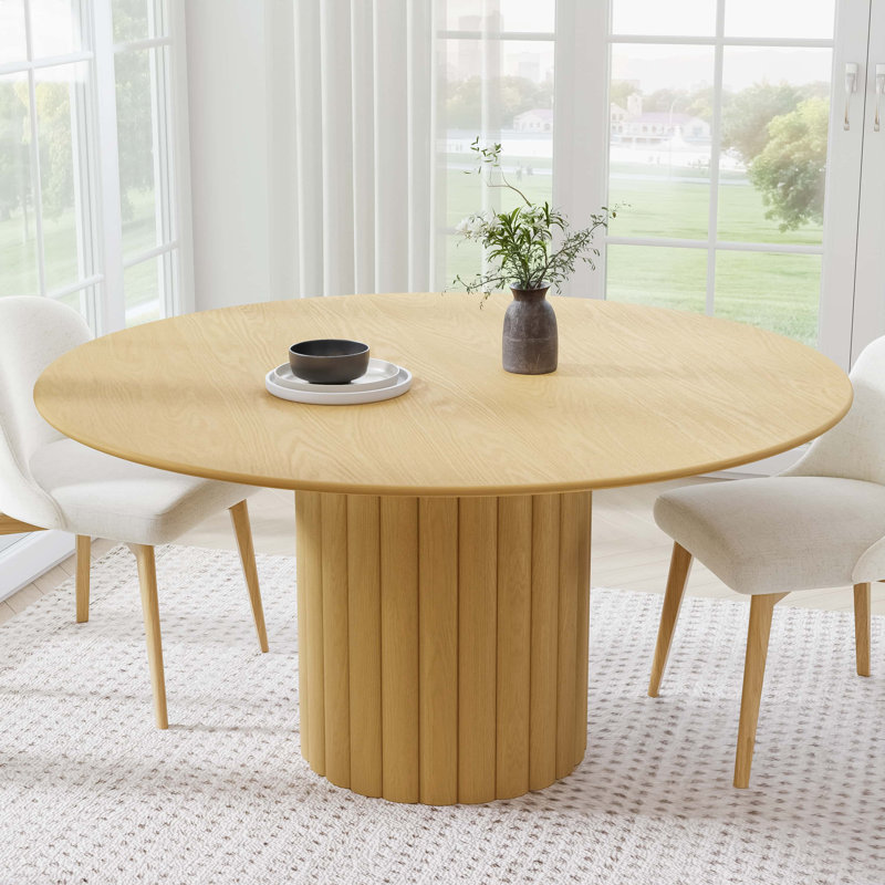 Table de salle à manger en bois massif, Chêne, H 30 po x L 60 po x l 60 po