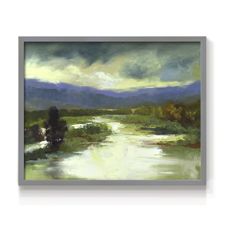 Mountain Meadow - Reproduction encadrée - Restickable, Gris, H 22 po x l 28 po