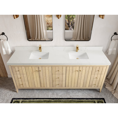 84 po. X P 22 po D Meuble-lavabo double avec 2 po Quartz