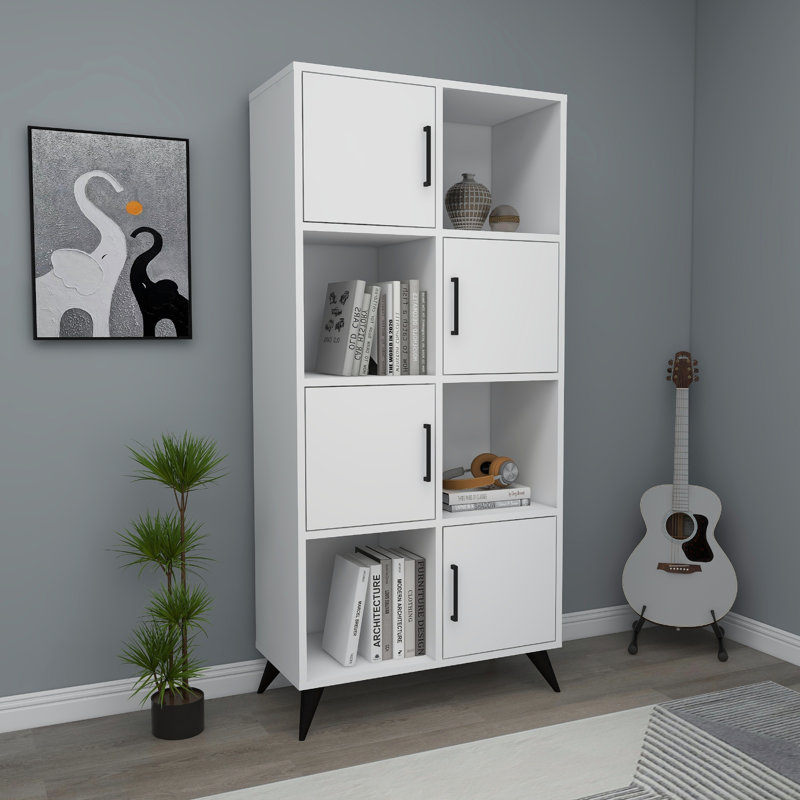 Godmond 154cm H x 72cm W Standard Bookcase, White