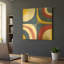 «Abstract Circles» par Wild Apple, art mural en métal doré, 24 po x 24 po-683579013