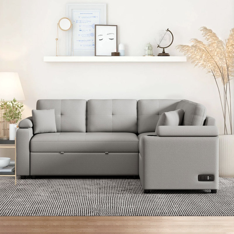 Eutizio 87.4'' Upholstered Sofa, Gray Boucle