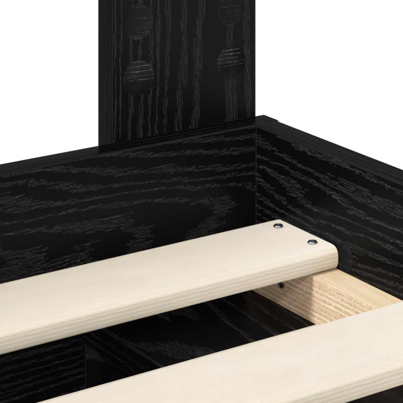 Solid Wood Bed, Black, Small Double (4')