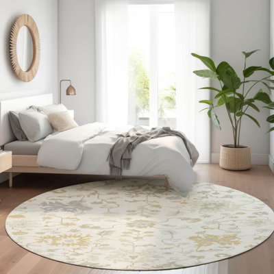 Xhevrie Machine Washable Indoor/Outdoor Xhevrie Ivory Rug