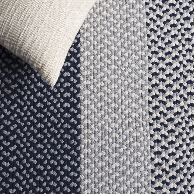 Sepp Hand Woven Cotton Performance Geometric Rug, Oval 5' x 8'