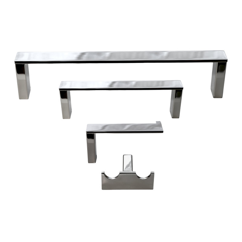 Ensemble de quincaillerie de salle de bain 4 pièces en acier inoxydable massif de qualité supérieure, Chrome poli