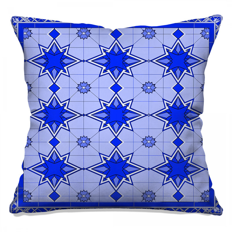 Coussins décoratifs bleus à motif d'étoile, 26 x 26 pouces
