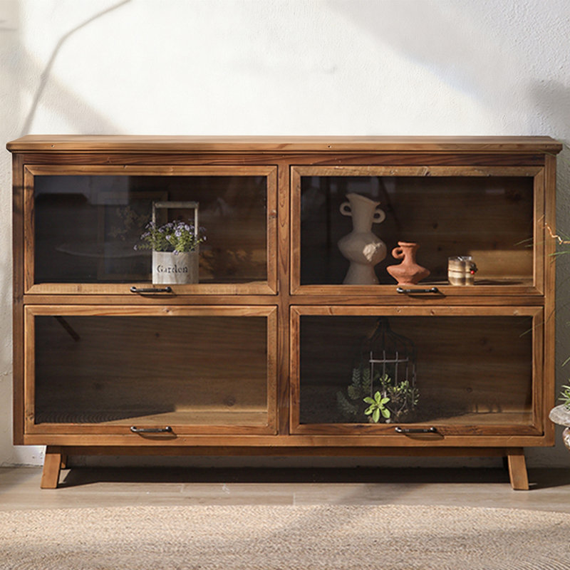 Modern Black Solid Wood Sideboard