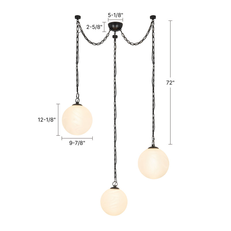 Petra 3 Light Black dimmable LED Chandelier, Oil Rubbed Bronze, 12-in