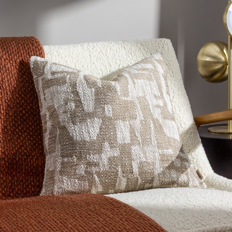 Bozanka Abstract Square Cushion, Taupe
