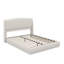 Queen Bed Frame With Upholstered Wingback Headboard, Low-Profile Platform Construction-1884316836