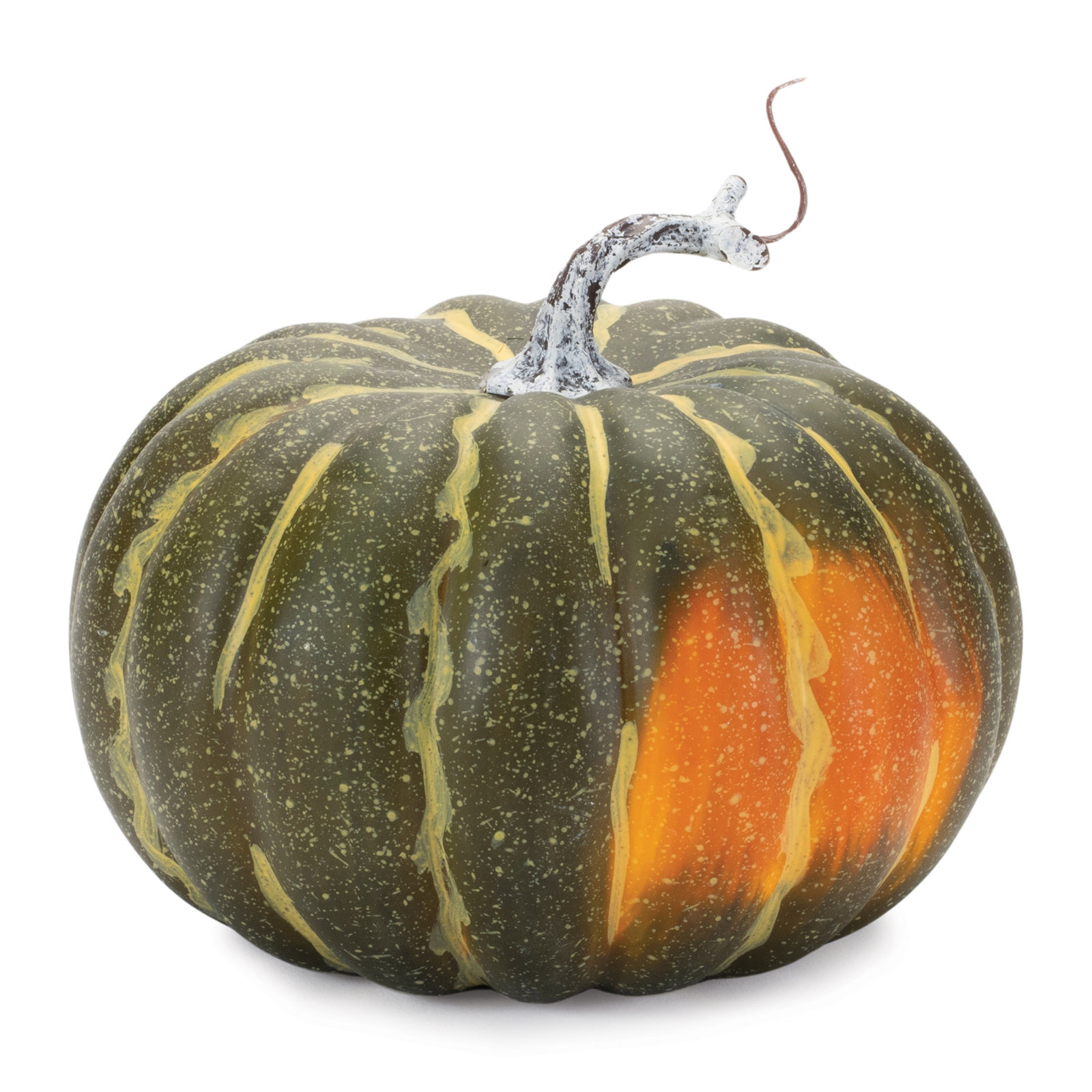 2-Piece Foam Pumpkin Holiday Accent Set, 5" H x 6.25" W x 6.25" D, Green