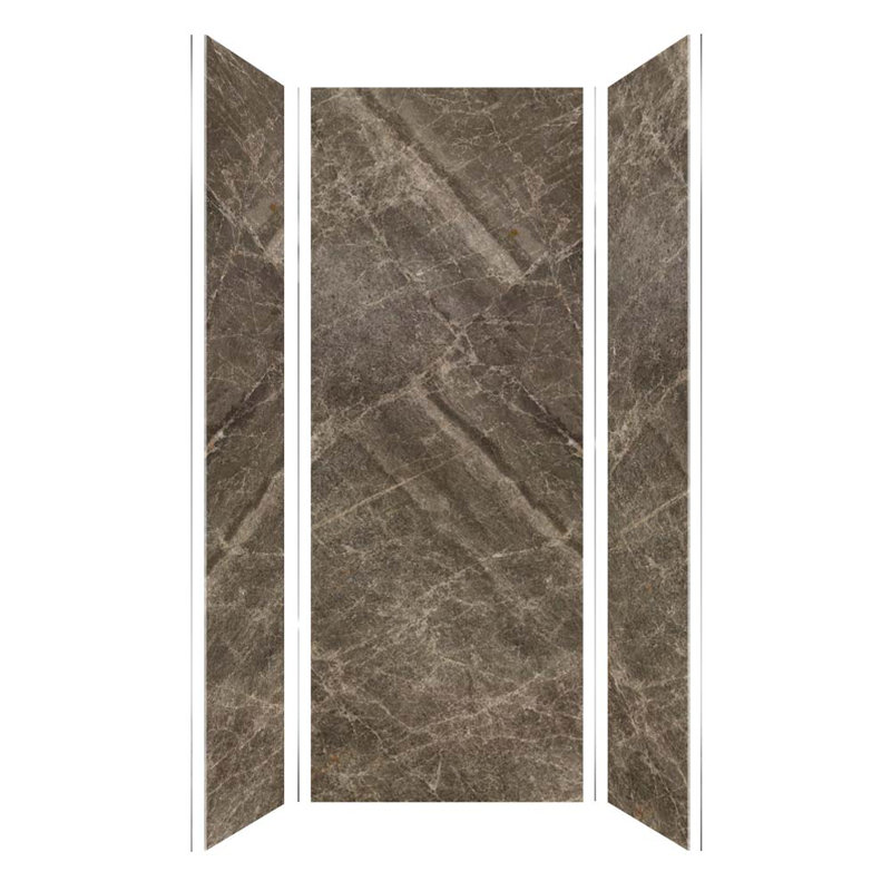 Paroi de douche 3 panneaux H 96 po x P 39 po Titan, Sahara / brillant