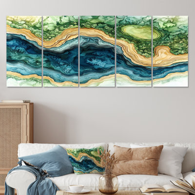 Abstrait parcours de golf «Horizon II» - art mural de golf - art mural moderne pour le salon