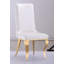 Chaises de salle à manger rembourrées en similicuir blanc avec pieds en métal doré
