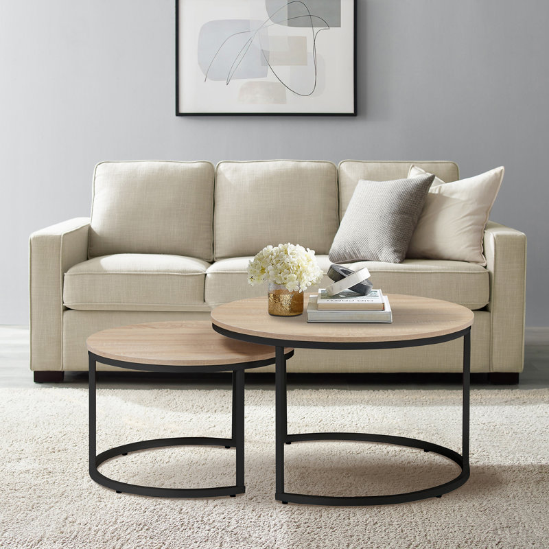 31.5"W Round Nesting Table set of 2