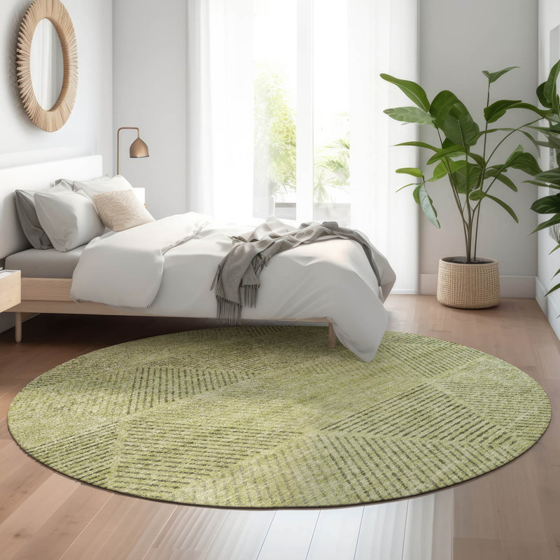 Tapis en aloès Prisco lavable à la machine de qualité supérieure, Rond 8 pi