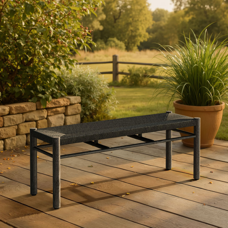 Banc moderne pour siège de patio, Noir