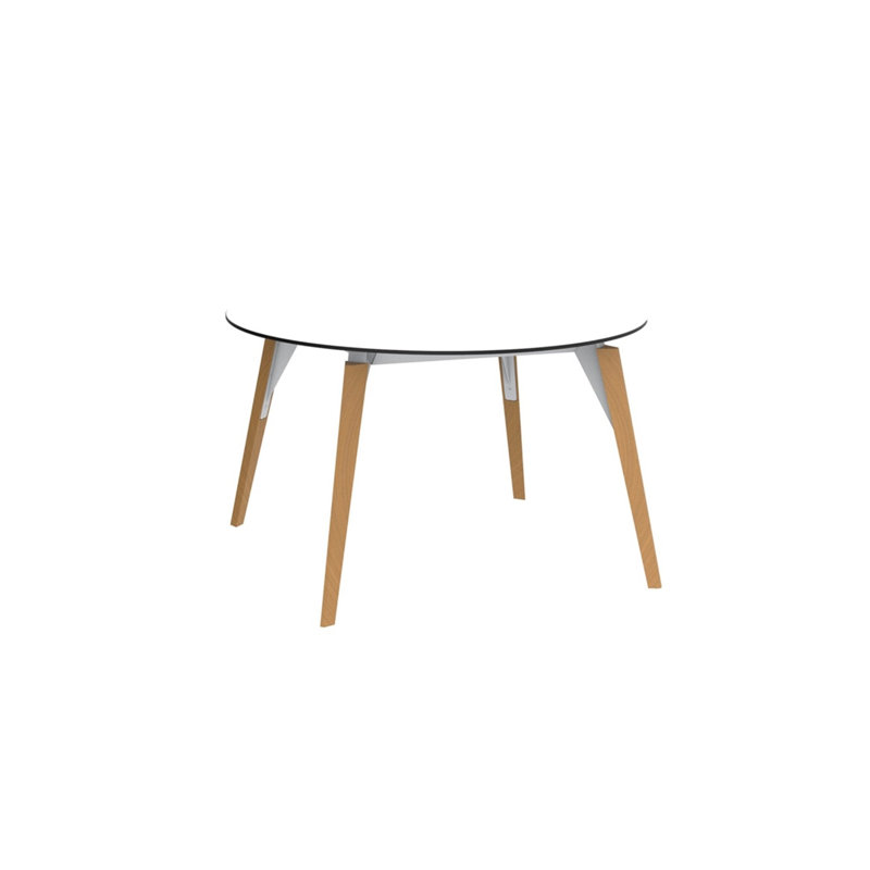 Faz Wood Lounge Table Edge Top, Oak, White, 47.25" W x 47.25" L