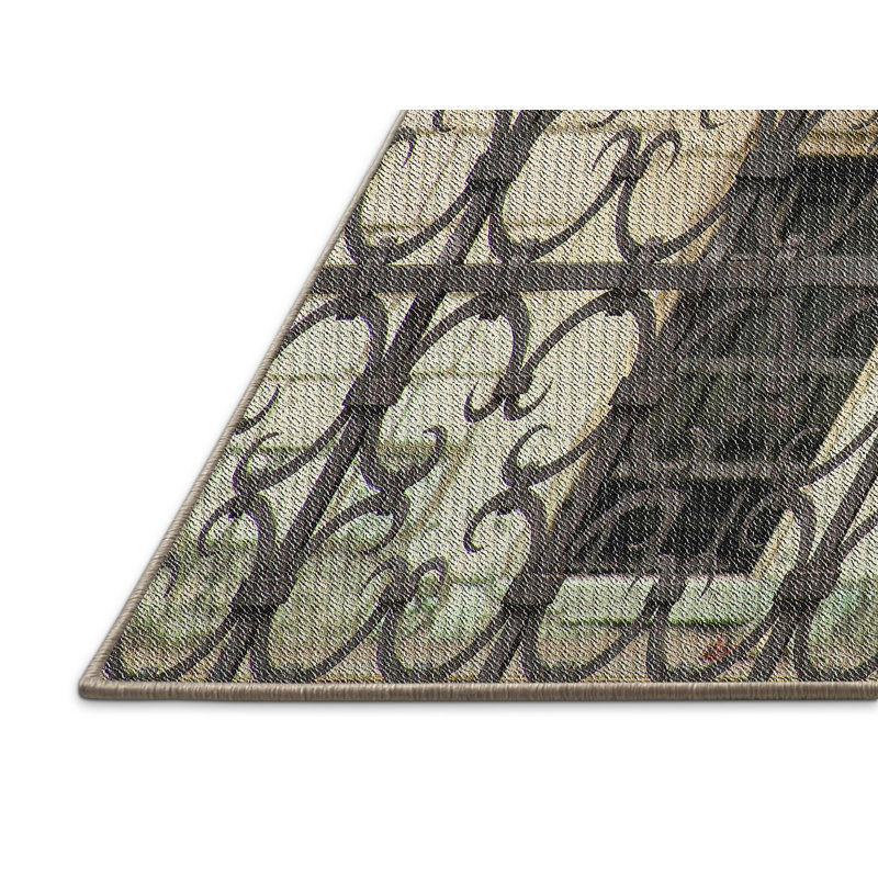 Tapis de surface verte à motif de mer, Rectangle 2 pi x 3 pi