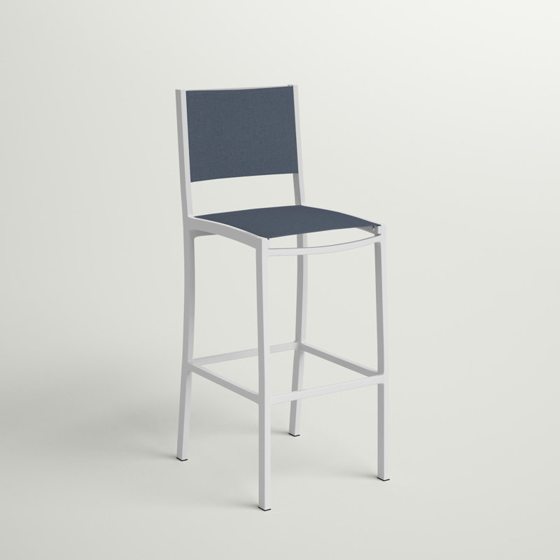 Tabouret de bar Travira, Natté titane