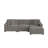 4 - Piece Upholstered Light Gray Corduroy Modular Sofa Sectional with Pillow Back and Removable Ottoman-87307127-87307125