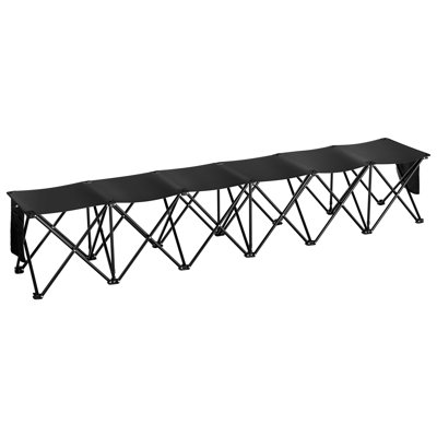 6 Seat Portable Folding Sport Bench Outdoor Camping Chair With Carry Bag