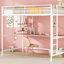 Lit mezzanine double en métal avec bureau et tablette, conception peu encombrante pour les chambres à coucher modernes et les zones d'étude-526301783