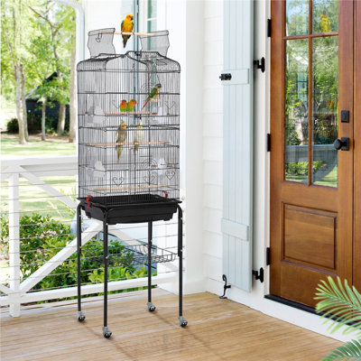 Setser 59.3'' Flat Top Floor Bird Cage with Wheels