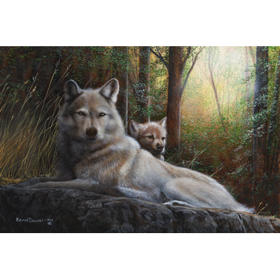 Recumbent Wolves - Wrapped Canvas Art Prints