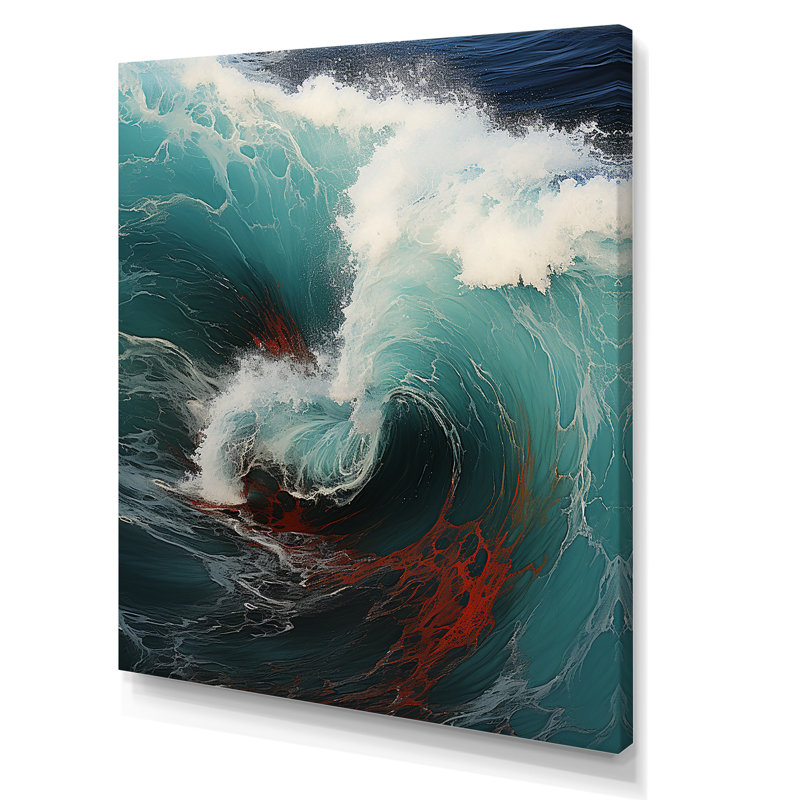 «Red Green Wave», impression sur toile, H 44 po x l 34 po x P 1,5 po, Toile tendue