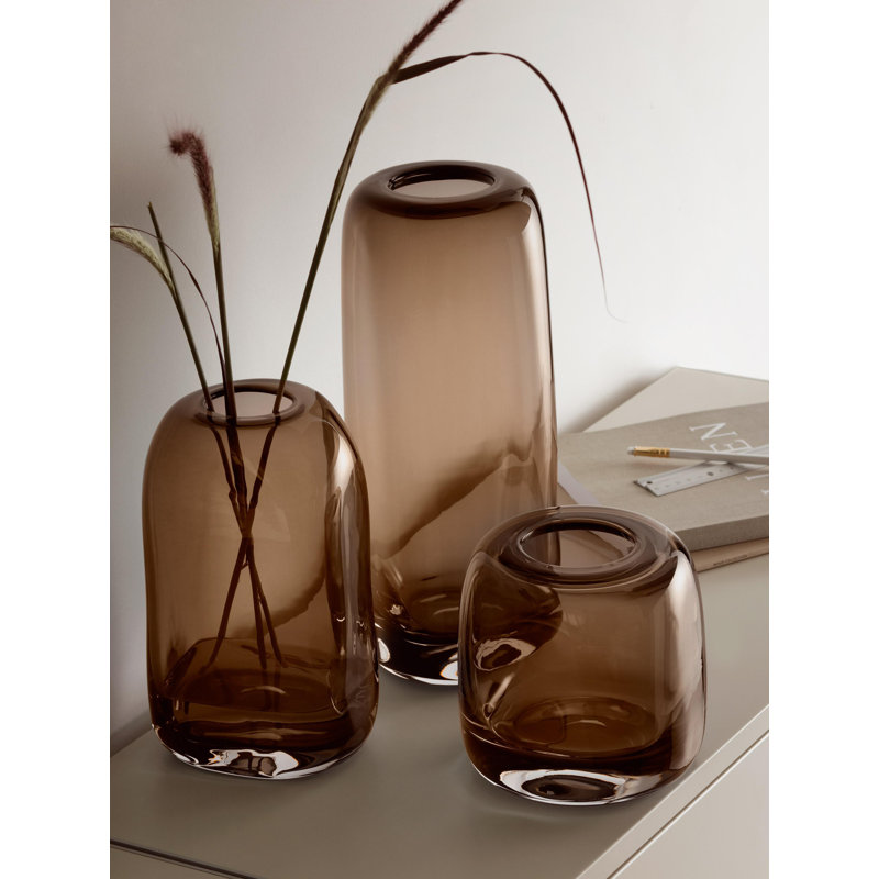 Melt Handmade Glass Table Vase, Mushroom Brown