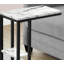 Table d'appoint, en forme de C, bout, côté, collation, stratifié aspect marbre blanc, métal noir-898795013