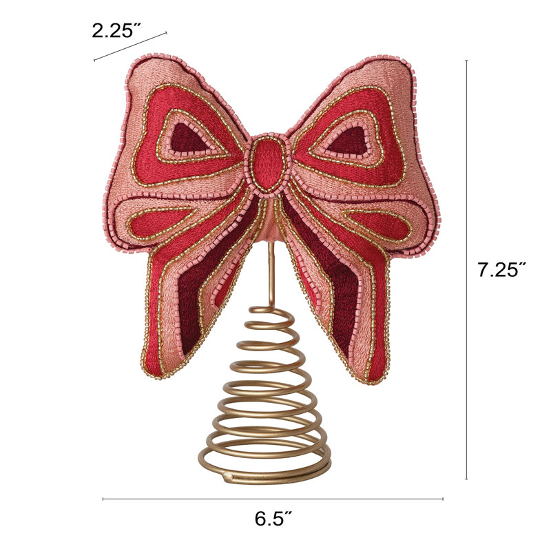Beaded Cotton Bow Tree Topper
