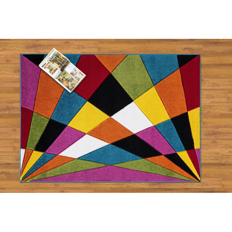 Araneli Geometric Area Rug, Rectangle 60 x 110cm