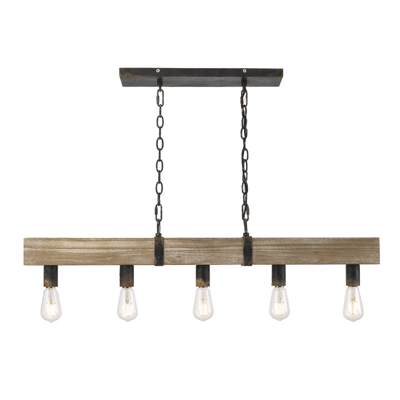 Luminaire suspendu linéaire à 5 lumières pour îlot de cuisine Bircham