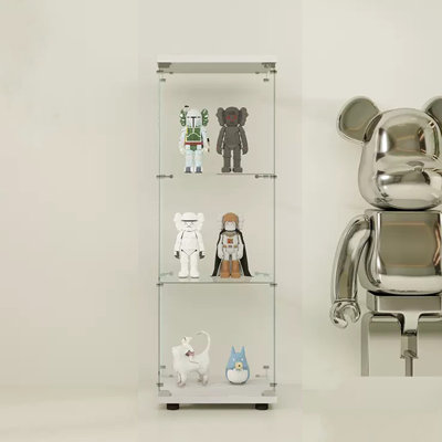 Vitrine à une porte en verre blanc, 3 tablettes - tablettes décoratives, superbe option de rangement pour votre