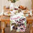 Easter Bunny Table Runner Egg Burlap Spring Leopard Rabbits Wildflower Print Table Decor for Dining Coffee Table