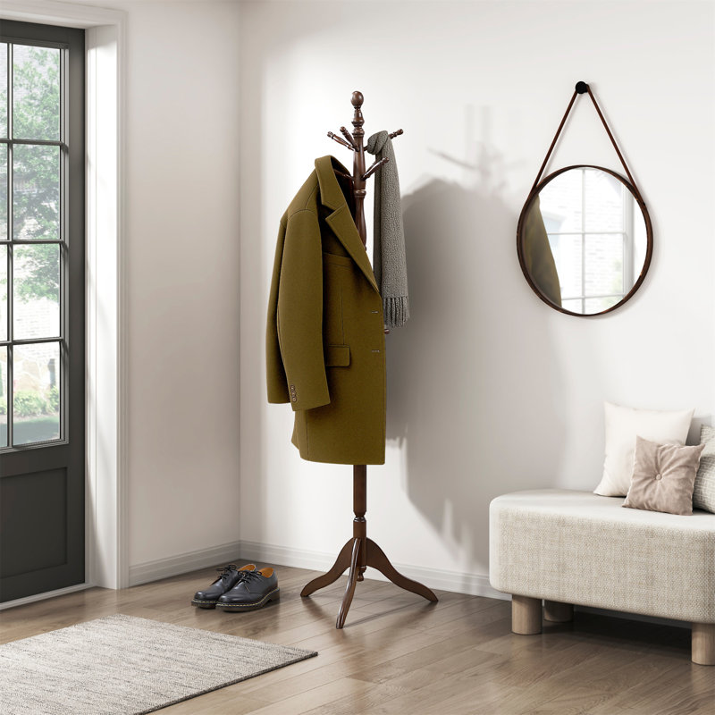 Portemanteau classique en bois brun foncé, Marron foncé