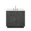 Ensemble de meuble-lavabo simple avec comptoir en quartz blanc et robinet-1697860809