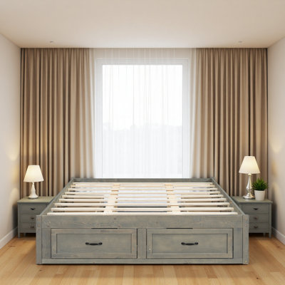 Platform Bed With 6 Storage Drawers