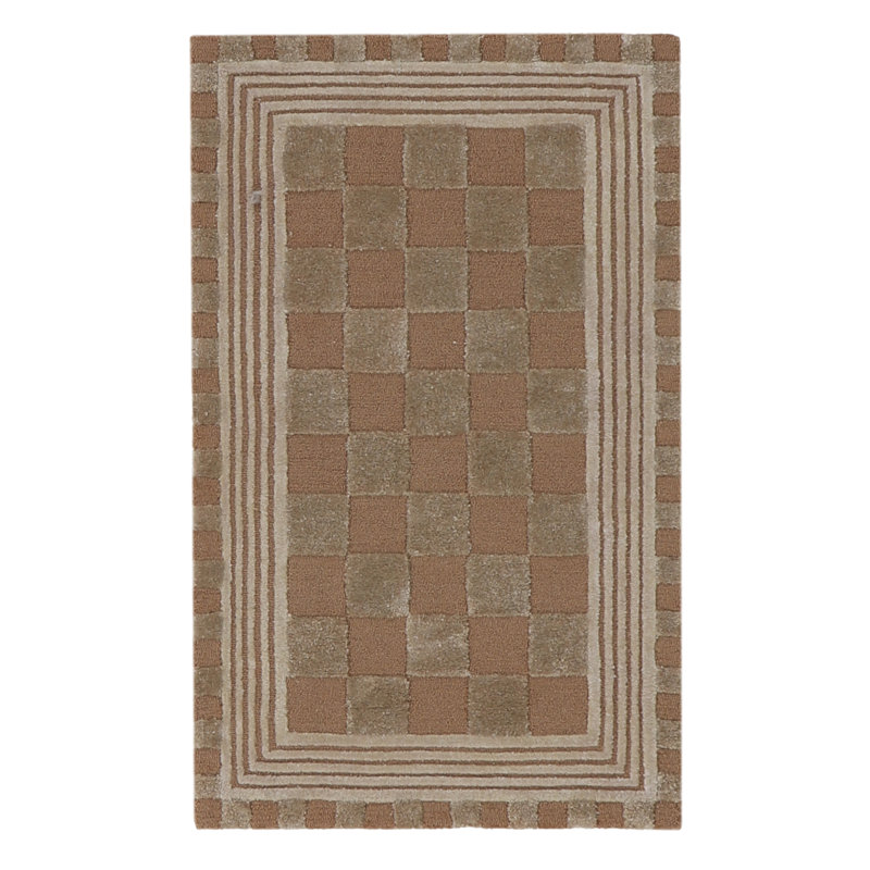 Mocha Tonal Check Rug, Rectangle 2'3" x 3'9"