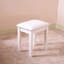 Tabouret de coiffeuse avec coussin et pieds solides, blanc-111467547