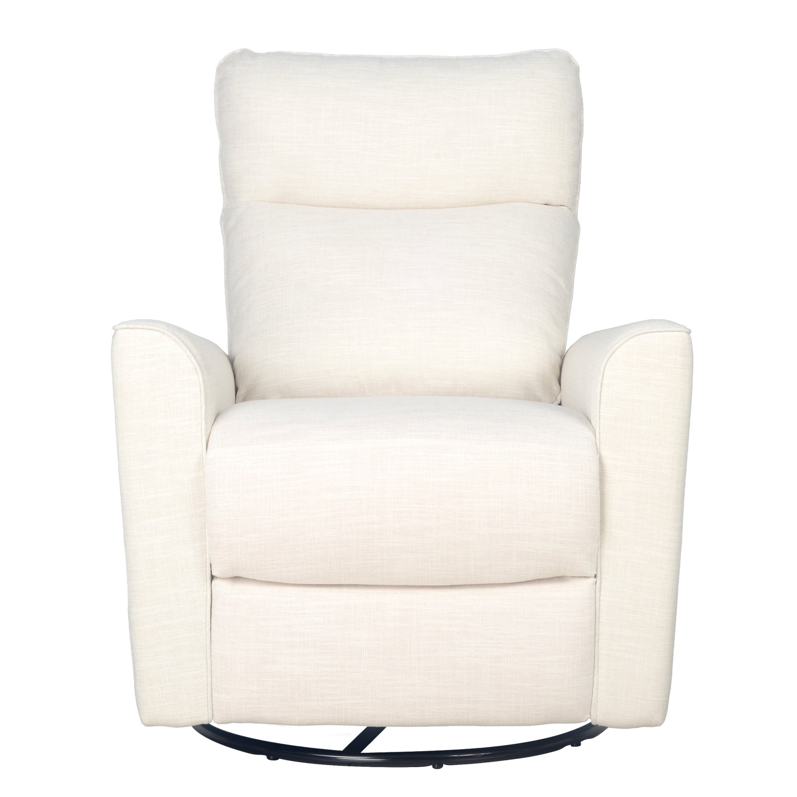 Soho Swivel Glider, Ivory Polyester Blend